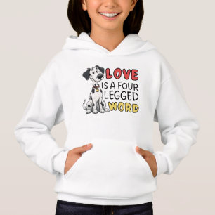 Camiseta Cachorro dálmata Fofo Amor é uma Palavra de Quatro