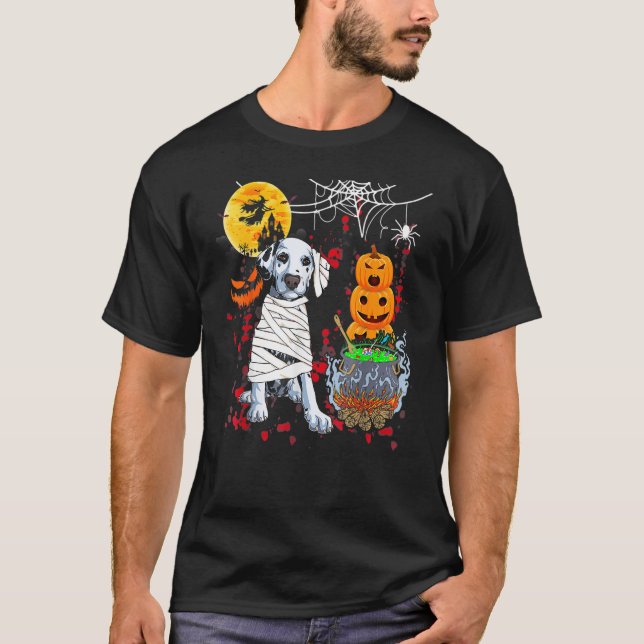 Camiseta Cachorro Dalmático Cachorro de Halloween (Frente)