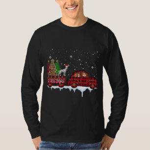 Camiseta Cachorro Dalmático, Natal, Xadrez Vermelha, Papais