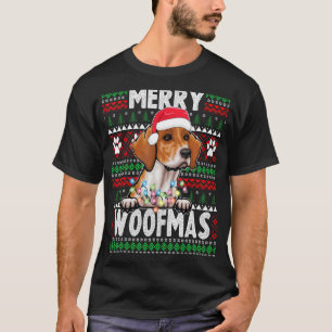 Camiseta Cachorro das Luzes de Natal do Cachorro Natal Paja