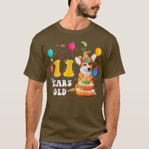 Camiseta Cachorro de 11 anos, Cachorro-corgi, 11, Aniversár