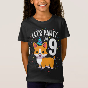 Camiseta Cachorro de 9 anos Cão de Córgi Lover 9th Festa de