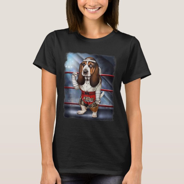 Camiseta Cachorro de Aposta Como Campeão de Boxe Tailandês  (Frente)