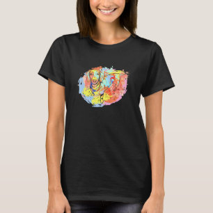 Camiseta Cachorro De Arte Bonito Com Cachinho De Pupado