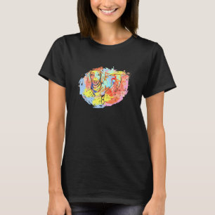 Camiseta Cachorro De Arte Bonito Com Cachinho De Pupado