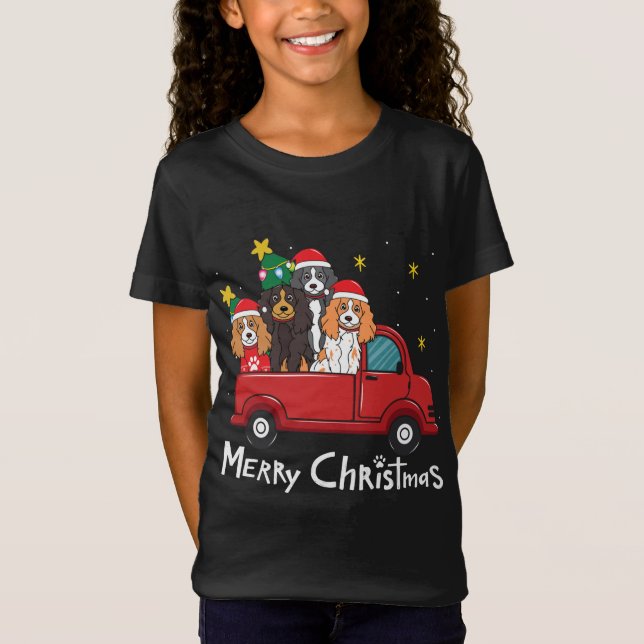 Camiseta Cachorro de Árvore de Natal do Cocker Spaniel Mãe  (Frente)