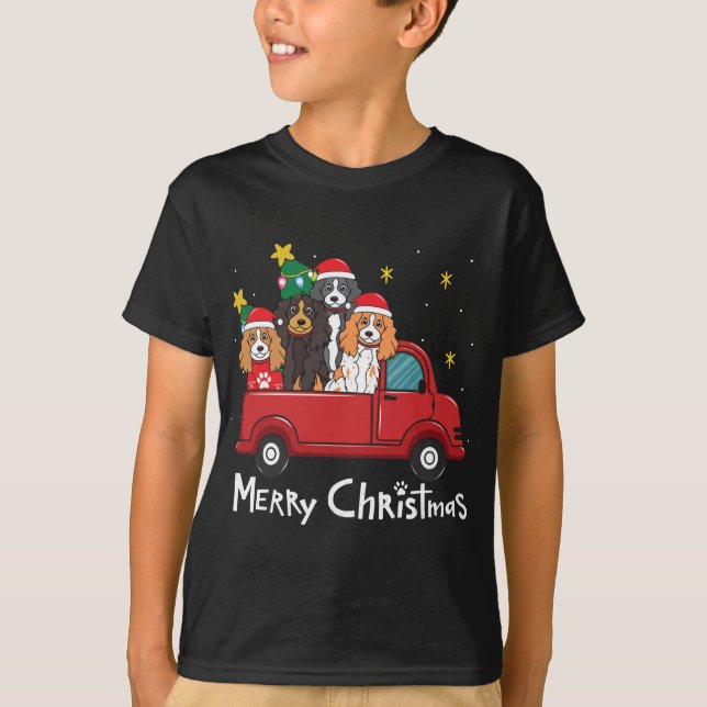 Camiseta Cachorro de Árvore de Natal do Cocker Spaniel Mãe  (Frente)