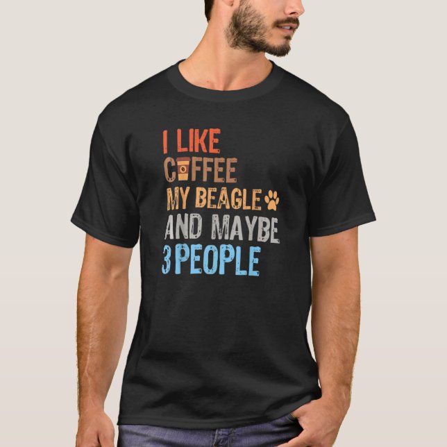 Camiseta Cachorro de beagle para homem ou mulher Eu gosto d (Frente)