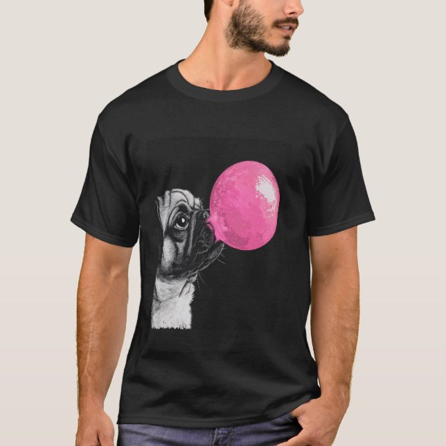 Camiseta Cachorro de Borracha Engraçado Pug (Frente)