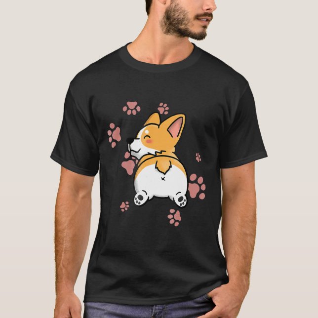 Camiseta Cachorro de Bumbum de Corgi (Frente)