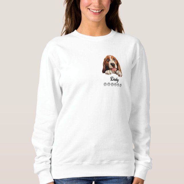 Camiseta Cachorro de Caça-Basset Personalizado (Frente)