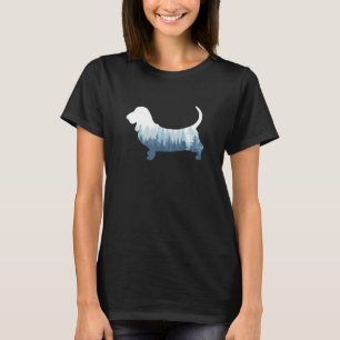 Camiseta Cachorro de Caça-Basset Silhout ao ar livre