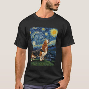 Camiseta Cachorro De Caça Na Lua Starry Night Van