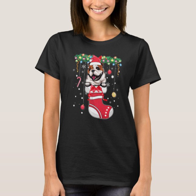 Camiseta Cachorro de Cachorro de Inglês, em Natal, em Stock (Frente)