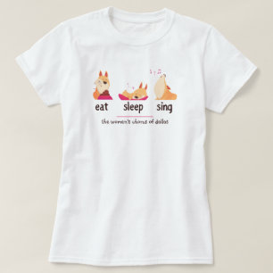 Camiseta Cachorro De Caricatura Comendo Sing De Sono