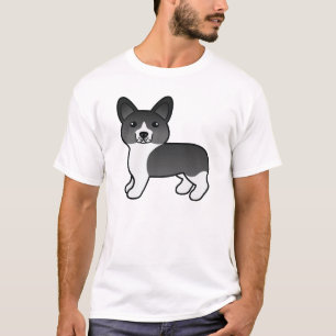 Camiseta Cachorro De Cartões De Pembroke Negro E Branco We
