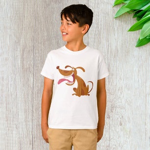Camiseta Cachorro de Cartografia com Sorriso Grande e Língu