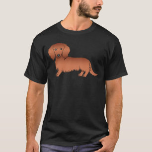 Camiseta Cachorro de Cartografia de Cabelo Longo Vermelho