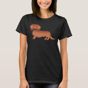 Camiseta Cachorro de Cartografia de Cabelo Longo Vermelho