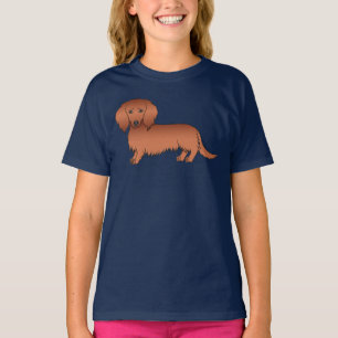 Camiseta Cachorro de Cartografia de Cabelo Longo Vermelho