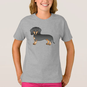 Camiseta Cachorro de Cartografia de Cabelo Suave Preto e Su