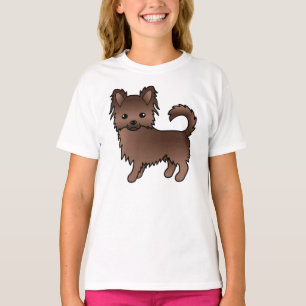 Camiseta Cachorro de Cartografia de Chocolate Longo Casaco 