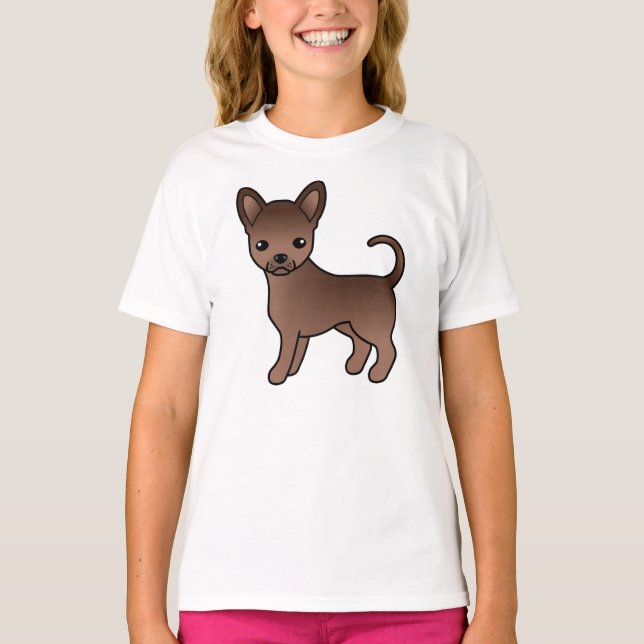 Camiseta Cachorro de cartoon Casaco Chihuahua (Frente)