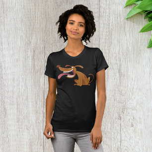 Camiseta Cachorro De Cartoon Com Língua Saída Mulher Camise