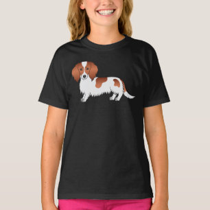 Camiseta Cachorro de Cartoon de Cabelo Longo Vermelho Pieba