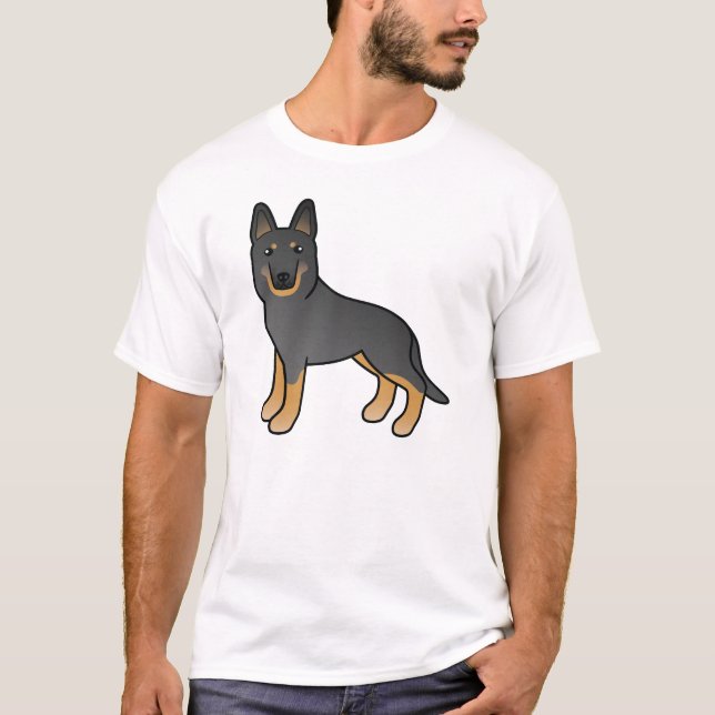 Camiseta Cachorro de Cartoon de German shepherd Preto Bidco (Frente)