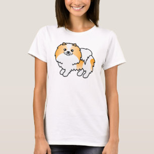 Camiseta Cachorro De Cartoon De Pomerânia Particolorido Lar