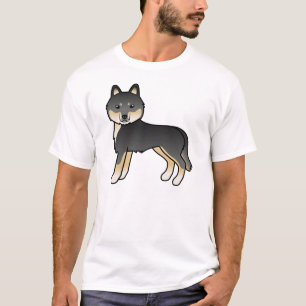 Camiseta Cachorro de Cartoon Negro E Panorâmico Siberiano