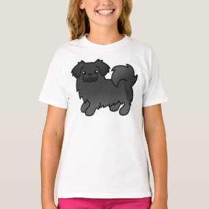 Camiseta Cachorro de Cartoon Negro-espanhol-tibetano