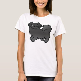 Camiseta Cachorro de Cartoon Negro-espanhol-tibetano