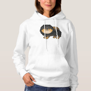 Camiseta Cachorro De Cartoon Pomeraniano, Preto E Barrado