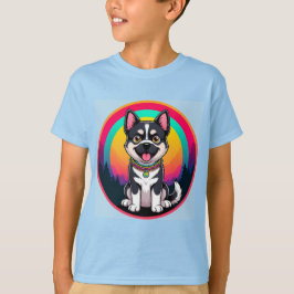 Camiseta Cachorro de Cartoon Reproduzido