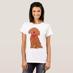 Camiseta Cachorro de Cartoon Vermelho de Cartoon Personaliz