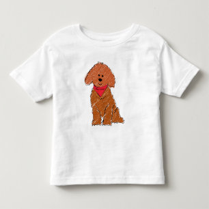 Camiseta Cachorro de Cartoon Vermelho de Cartoon Personaliz