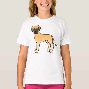 Camiseta Cachorro de Cartoons Bonitos Com Um Grande Dane