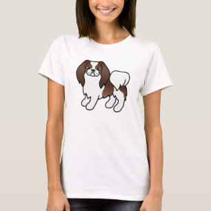 Camiseta Cachorro De Cartoons Castanho E Branco Japonês