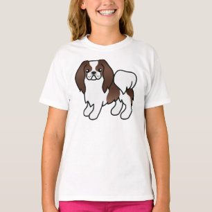 Camiseta Cachorro De Cartoons Castanho E Branco Japonês