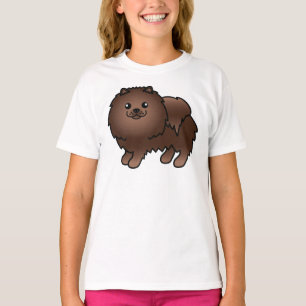 Camiseta Cachorro de Cartoons Castanho Pomeraniano