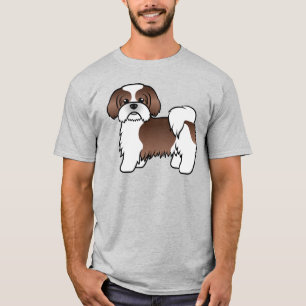 Camiseta Cachorro De Cartoons De Fígado E Branco Shih Tzu C