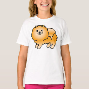 Camiseta Cachorro de Cartoons Laranja Pomeraniano