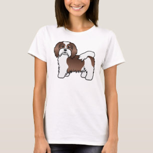Camiseta Cachorro De Cartoons Marrom E Branco Havanês