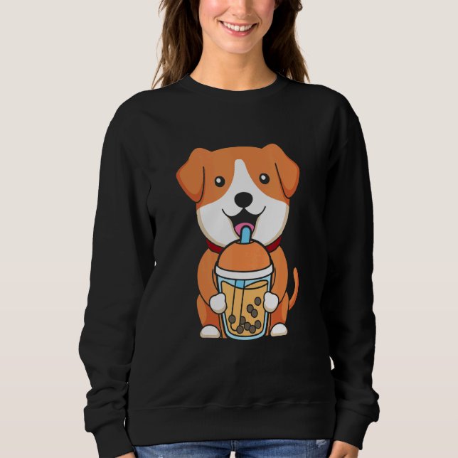 Camiseta Cachorro de Chá de Leite com Bolhas Cachorro Fofo  (Frente)