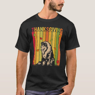 Camiseta Cachorro de Collie Bruta, Retrô de Ação de Graças
