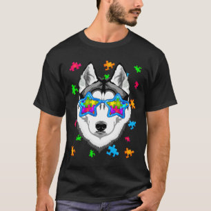 Camiseta Cachorro de Consciência do Quebra-cabeça Autismo S
