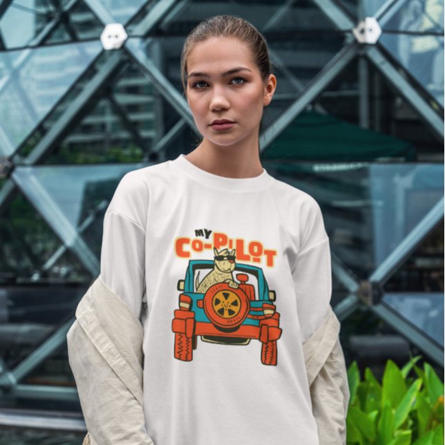 Camiseta Cachorro De Copilot No Carro (Criador carregado)