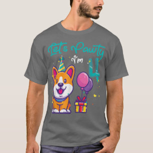 Camiseta Cachorro de Corgi com 4 anos de idade Durante o 4º